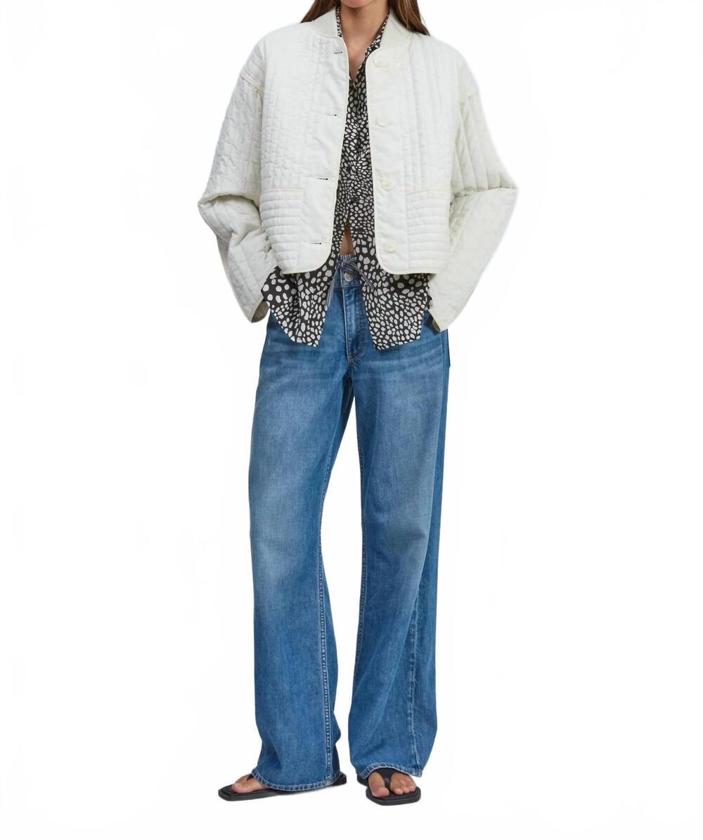 NEW RAG & BONE margot quilted jacket in pale tan